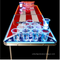 8FT Portable custom pattern beer pong aluminium folding table adjustable picnic camping table for Party Game